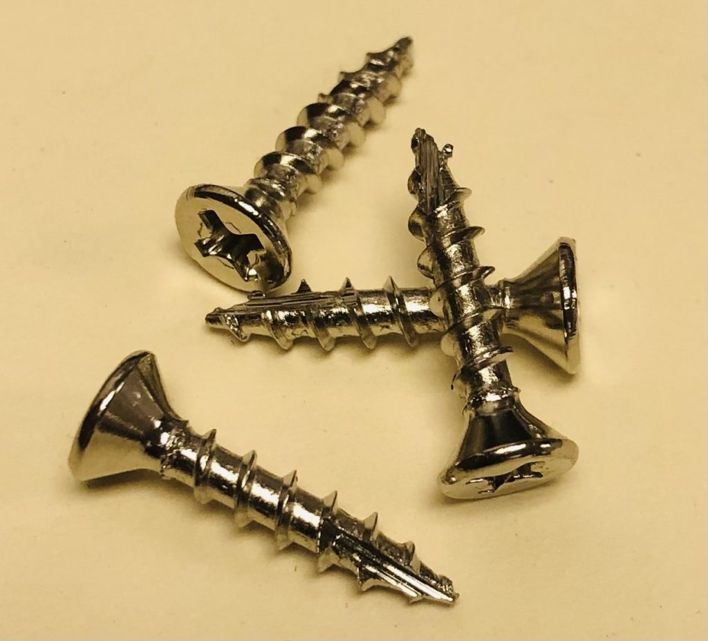 658NP17 6 x 5/8″ nickel plated particle board screws phillips flat